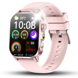 Smartwatch Damski Zegarek Angelo AT571 Różowy Ciśnienie Kardio Rozmowy EKG AMOLED Puls Menu PL